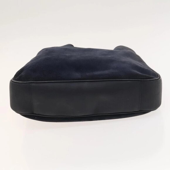 GUCCI Bamboo Shoulder Bag Suede Black Gold 001 1781 1577 Auth 127368 - Picture 6 of 14